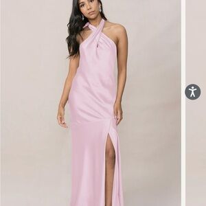 Revelry Halter Maxi Dress in Light Pink